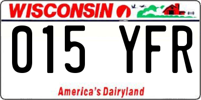 WI license plate 015YFR