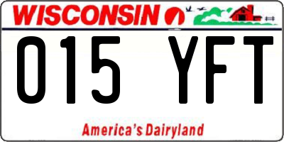 WI license plate 015YFT