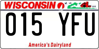 WI license plate 015YFU