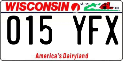 WI license plate 015YFX