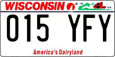 WI license plate 015YFY