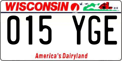 WI license plate 015YGE