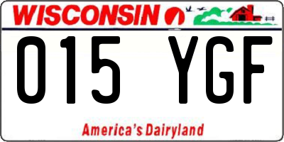WI license plate 015YGF