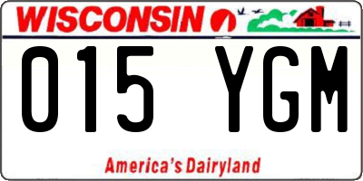 WI license plate 015YGM