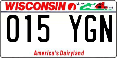 WI license plate 015YGN