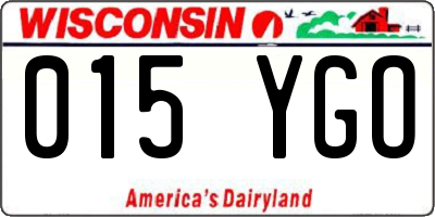 WI license plate 015YGO