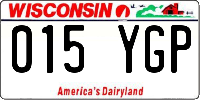 WI license plate 015YGP