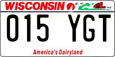 WI license plate 015YGT