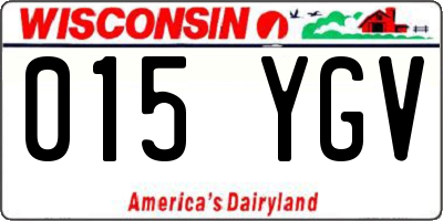 WI license plate 015YGV