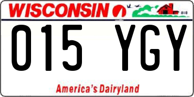 WI license plate 015YGY
