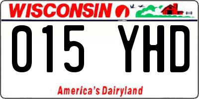 WI license plate 015YHD