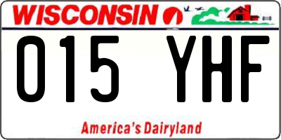 WI license plate 015YHF