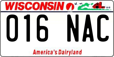 WI license plate 016NAC