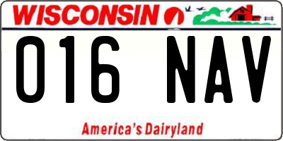 WI license plate 016NAV