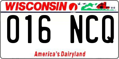 WI license plate 016NCQ