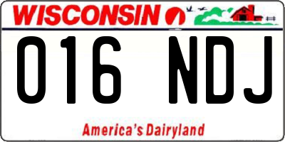 WI license plate 016NDJ