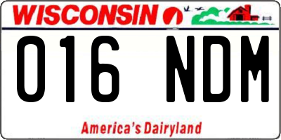 WI license plate 016NDM
