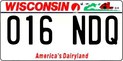 WI license plate 016NDQ