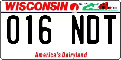 WI license plate 016NDT