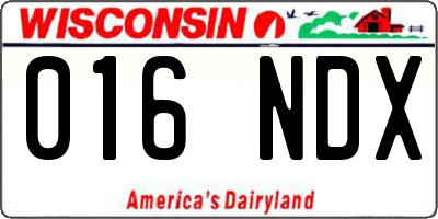 WI license plate 016NDX