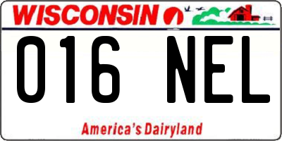 WI license plate 016NEL