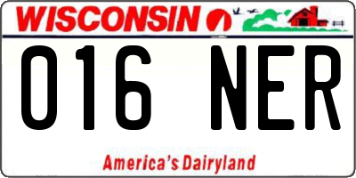 WI license plate 016NER
