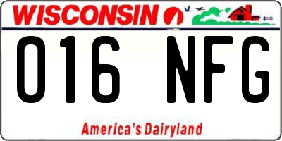 WI license plate 016NFG