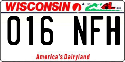 WI license plate 016NFH
