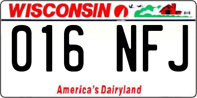 WI license plate 016NFJ