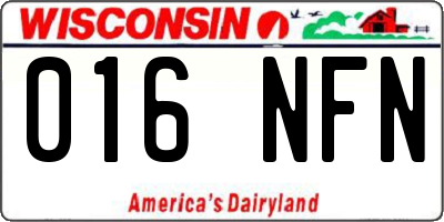 WI license plate 016NFN