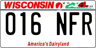 WI license plate 016NFR