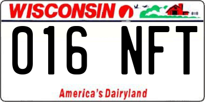 WI license plate 016NFT