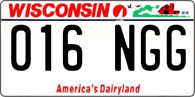 WI license plate 016NGG