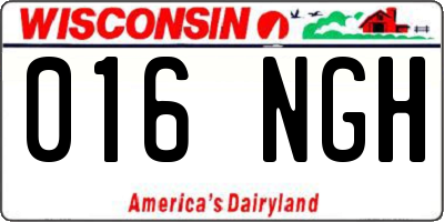 WI license plate 016NGH