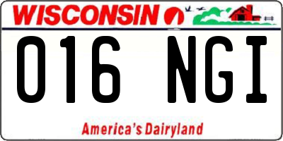 WI license plate 016NGI