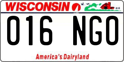 WI license plate 016NGO