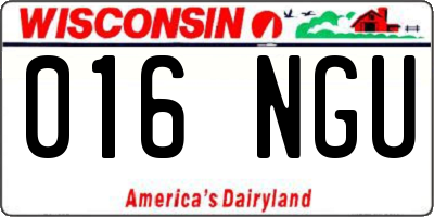 WI license plate 016NGU