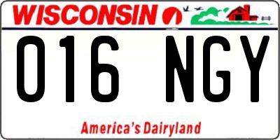 WI license plate 016NGY