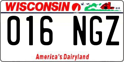 WI license plate 016NGZ