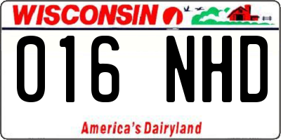 WI license plate 016NHD