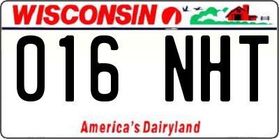 WI license plate 016NHT