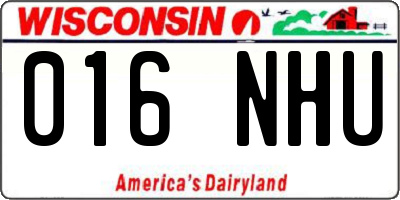 WI license plate 016NHU