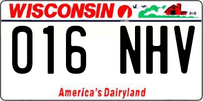 WI license plate 016NHV