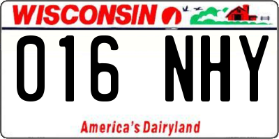WI license plate 016NHY