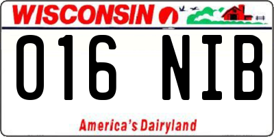 WI license plate 016NIB