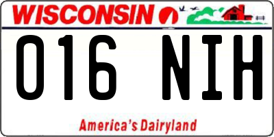 WI license plate 016NIH