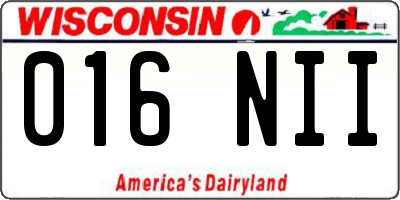 WI license plate 016NII