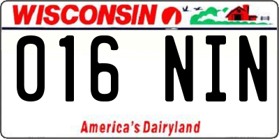 WI license plate 016NIN