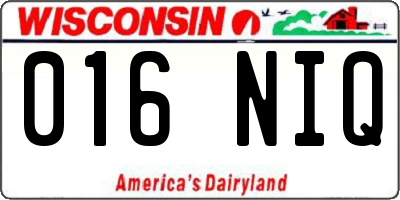 WI license plate 016NIQ