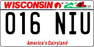 WI license plate 016NIU